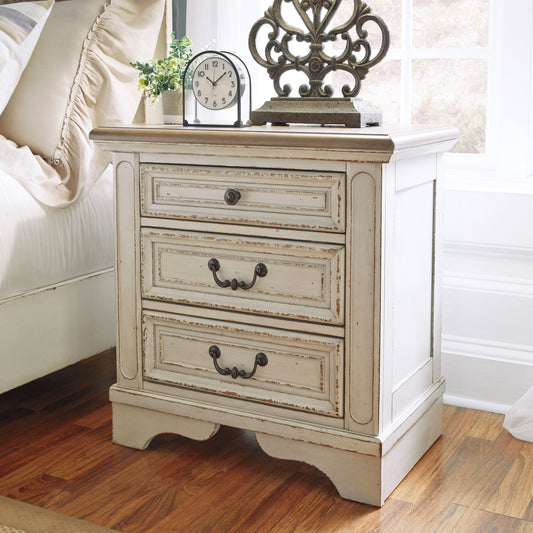 Realyn Three Drawer Night Stand